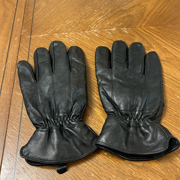 Fleece lined leather gloves, black men’s extra large - Picture 1 of 5